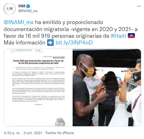 Crisis migratoria: Entrega INM documentación a 16 mil haitianos ...