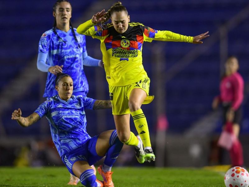 América y Tigres en su partido de la fase regular del Apertura 2025. Foto: Mexsport.