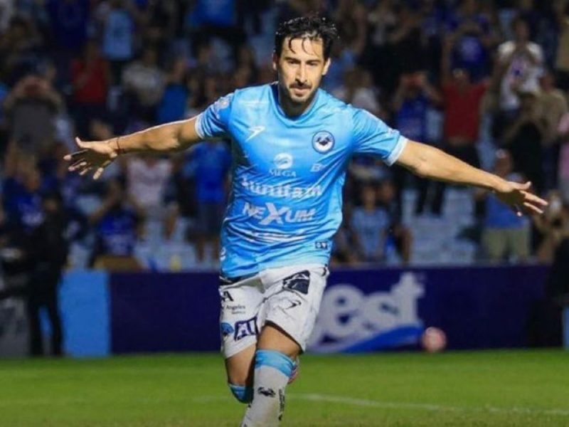 Eduardo Pérez celebrando el gol con el que la Jaiba Brava está en la final del Apertura 2025. Foto: Liga de Expansión Oficial.