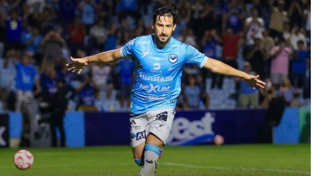 Eduardo Pérez celebrando el gol con el que la Jaiba Brava está en la final del Apertura 2025. Foto: Liga de Expansión Oficial.