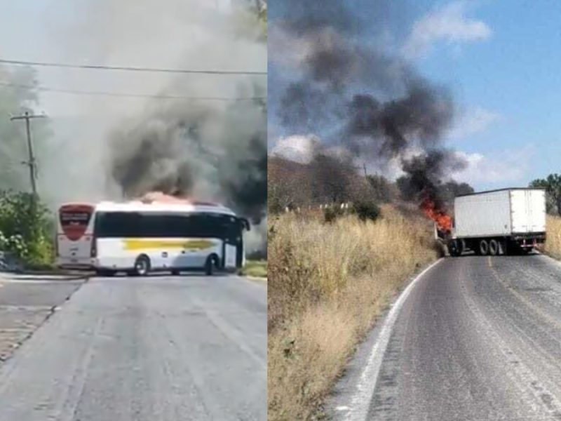 Bloqueos carreteros en Michoacán
