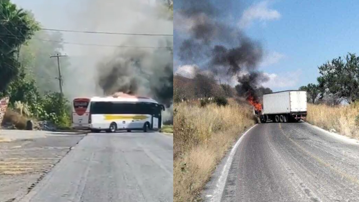 Bloqueos carreteros en Michoacán