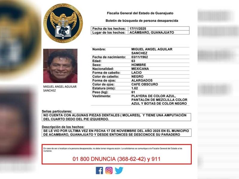 desaparece Miguel Ángel Aguilar Sánchez