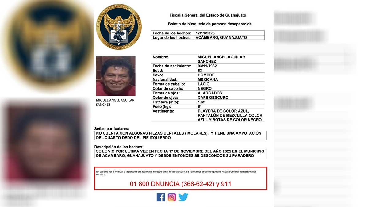 desaparece Miguel Ángel Aguilar Sánchez