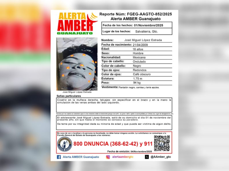 alerta amber guanajuato