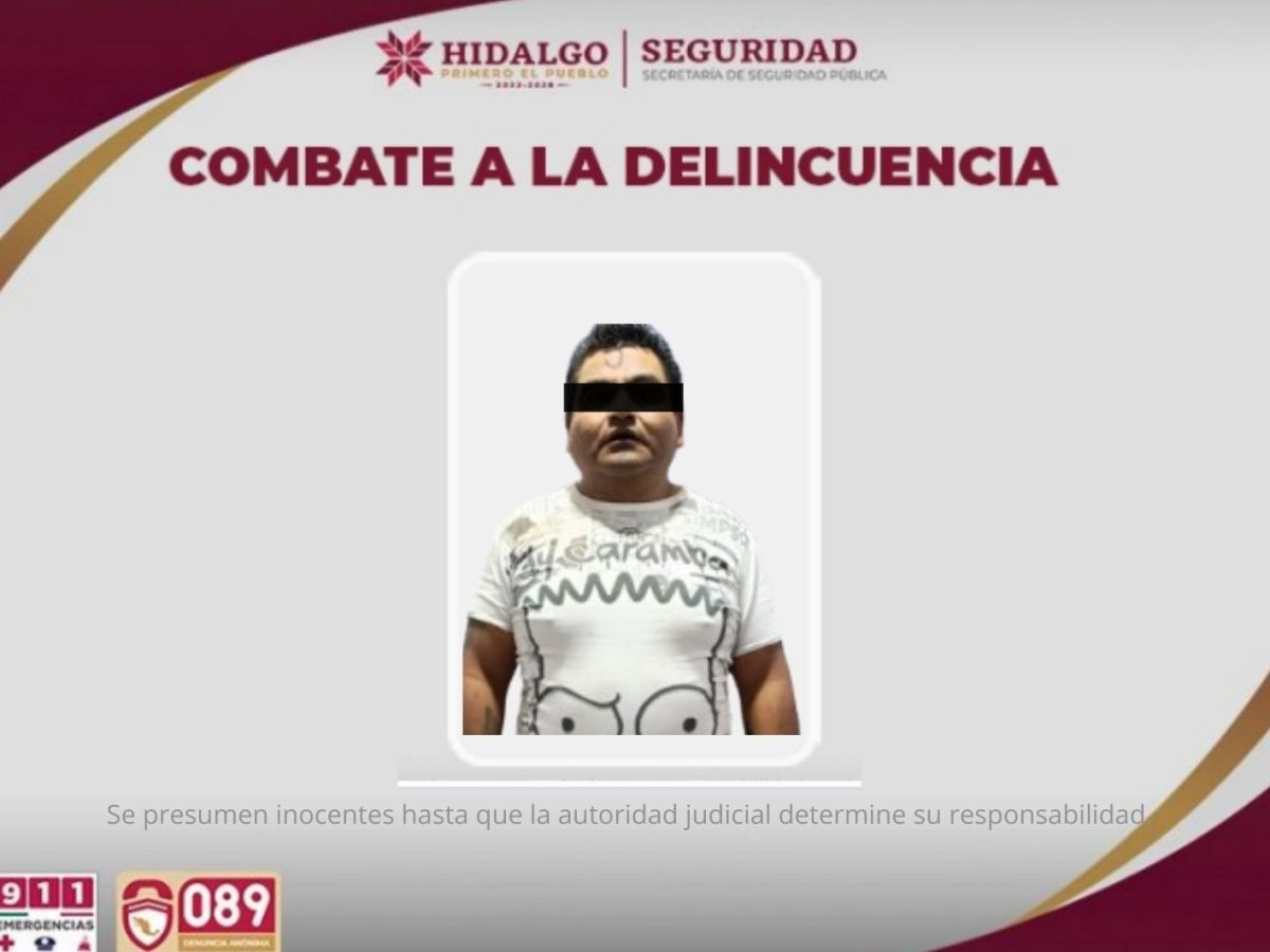 Detienen  a hombre luego de balear a mujer en convivio familiar en Villa de Tezontepec