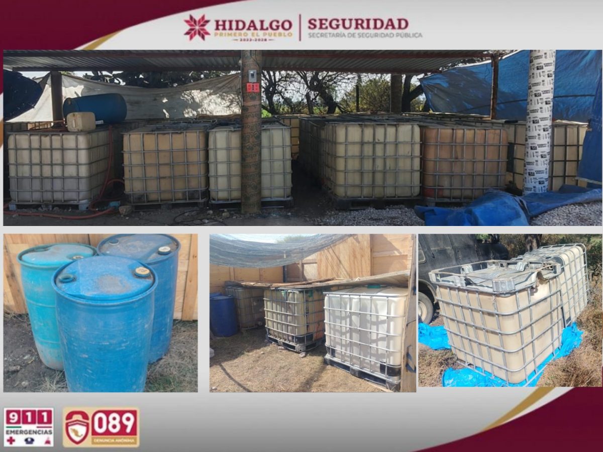 Aseguran en Tepetitlán punto de almacenamiento ilegal de hidrocarburo
