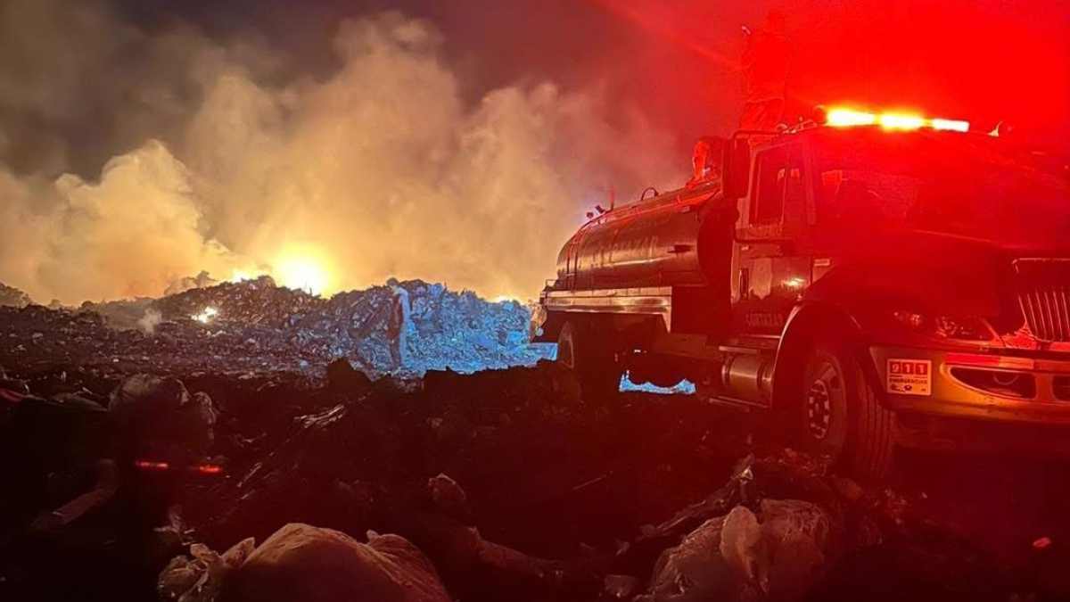 incendio en el basurero de Cortazar