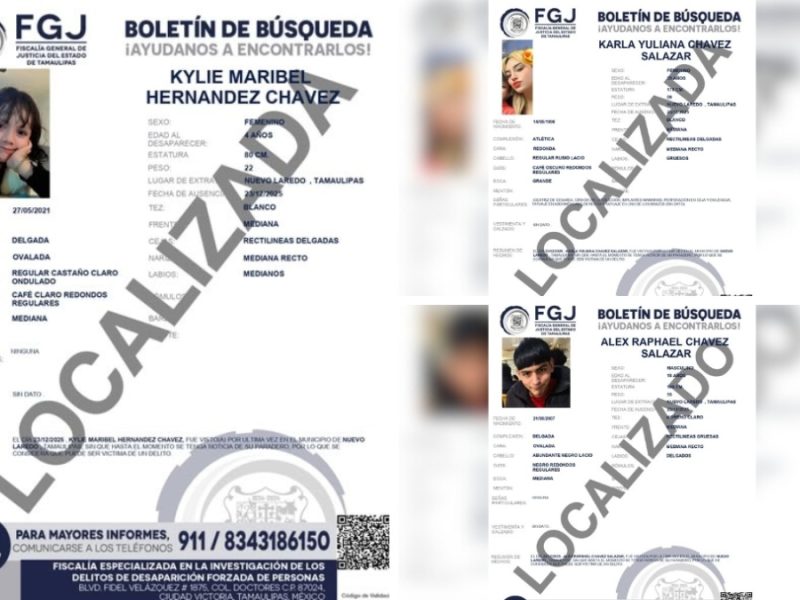 ¿Dónde estaban? Aparecen los tres integrantes de la familia Chávez buscados en la frontera