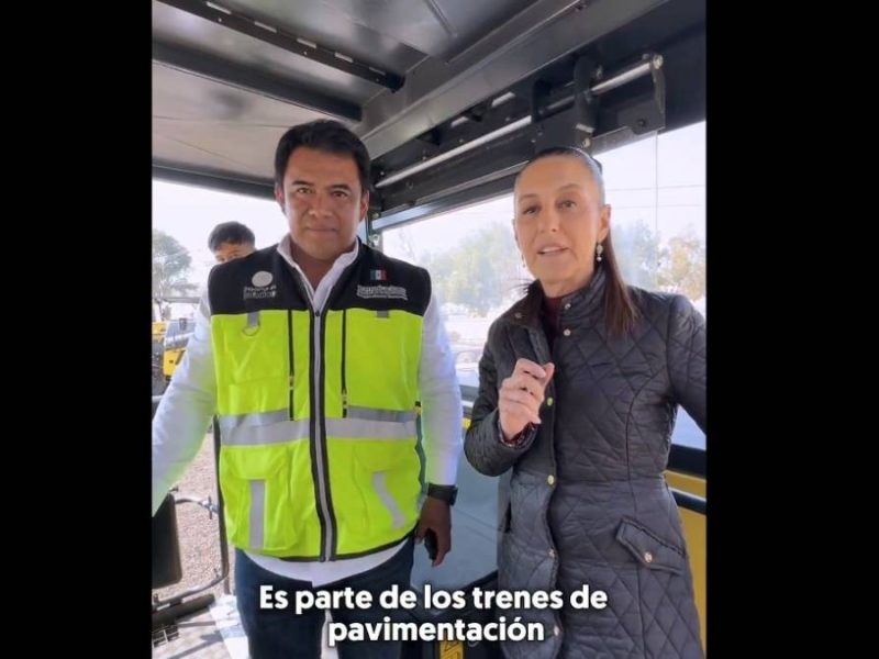 Sheinbaum invierte $450 millones en 30 trenes de repavimentación