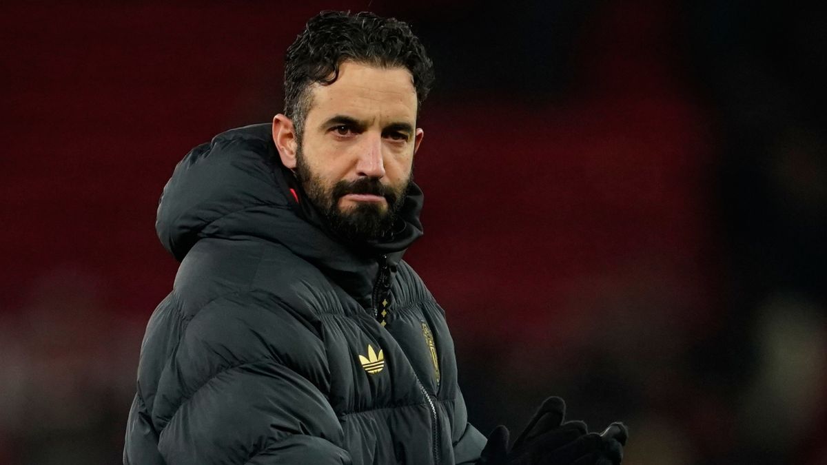 Rubén Amorim en su último juego como DT del Manchester United. Foto: Agencia AP.