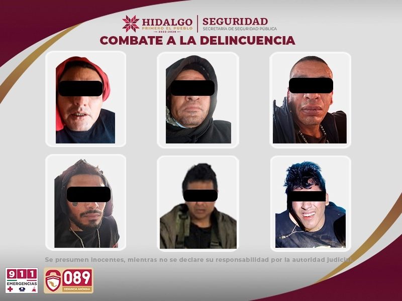 Detienen a seis por hechos violentos en Tula; aseguran armas y drogas