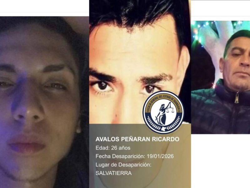 Buscan a tres hombres desaparecidos en Salvatierra; dos son padre e hijo