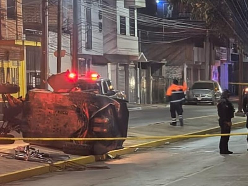 A  máxima velocidad muere volcado el conductor de un razer en avenida de Salamanca