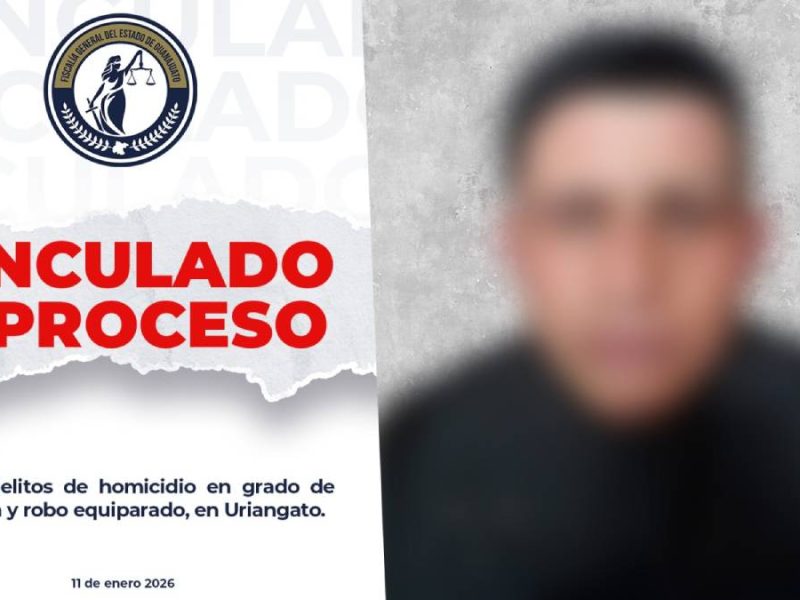 Vinculan a proceso a presunto agresor de ataque armado en la plaza Proyecto de Fe de Uriangato