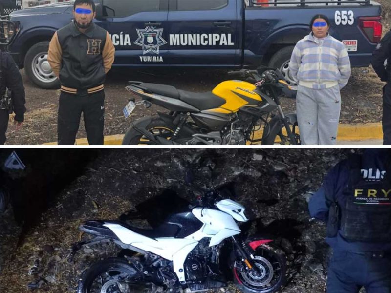 Detienen a Jesús y Naomi en retén: Cae pareja en Yuriria con moto robada