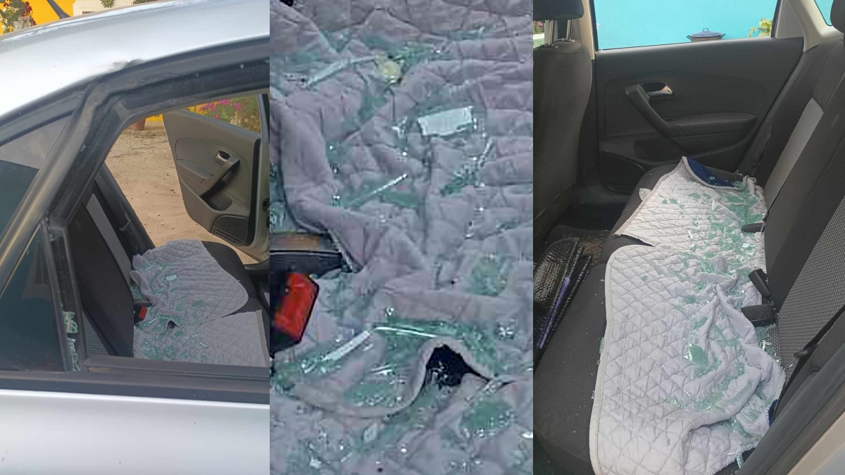 Ataque con piedras en carretera