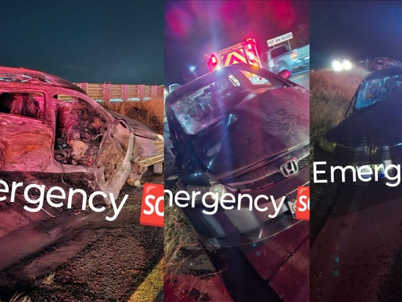 Fuerte choque con incendio en la Pénjamo-Abasolo deja dos heridos y un auto calcinado