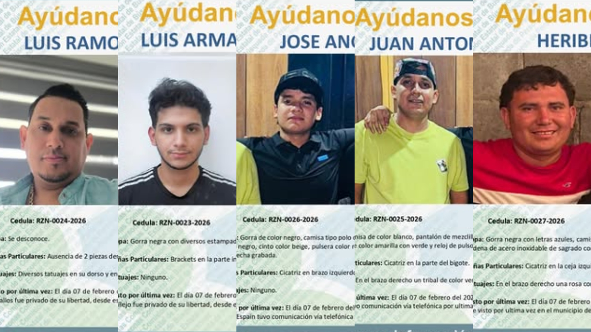 Cinco hombres desaparecidos en Sinaloa