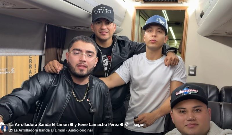 Video de los integrantes de La Arrolladora Banda el Limón cancelando su presentación en Jacona