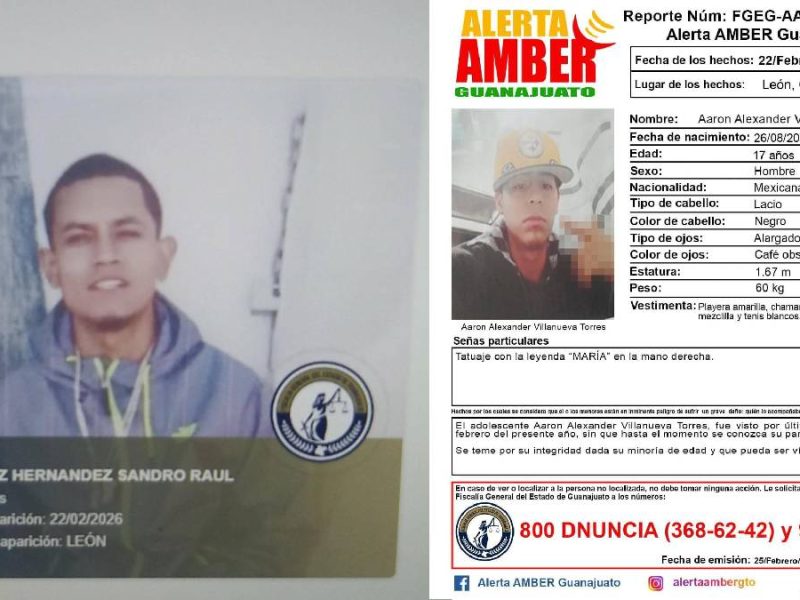 Aarón y Sandro están desaparecidos en León; los vieron por última vez en Brisas del Campestre