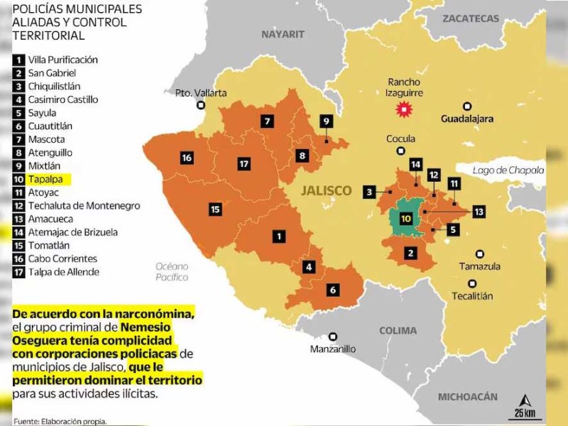 Ruta de escape de “El Mencho”: Revelan lista de municipios que blindaban al líder del CJNG