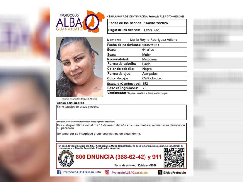 Tatuajes en pecho y brazo: Marcas clave para identificar a María Reyna tras un mes de búsqueda