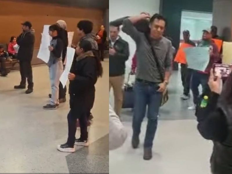Reciben a Marx Arriaga con abucheos en el aeropuerto de Ciudad Juárez