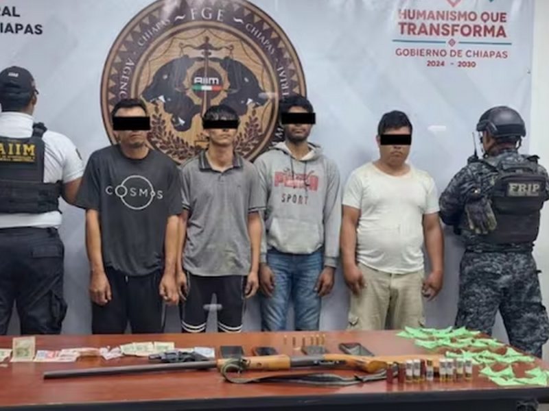 Detienen a cuatro presuntos integrantes del Cártel Chiapas y Guatemala, vinculado al CJNG