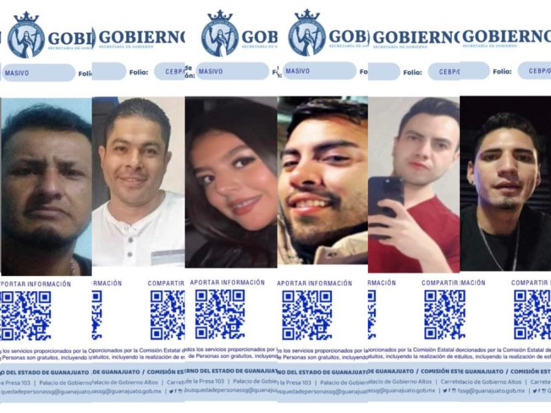 Buscan a ocho desaparecidos en Celaya en distintas fechas, autoridades piden apoyo