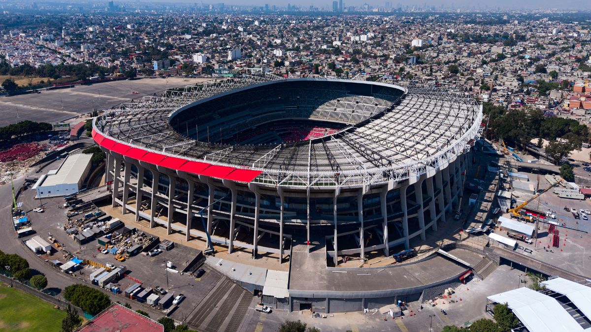 El Estadio Azteca rumbo a su reinauguración. Foto: Mexsport.