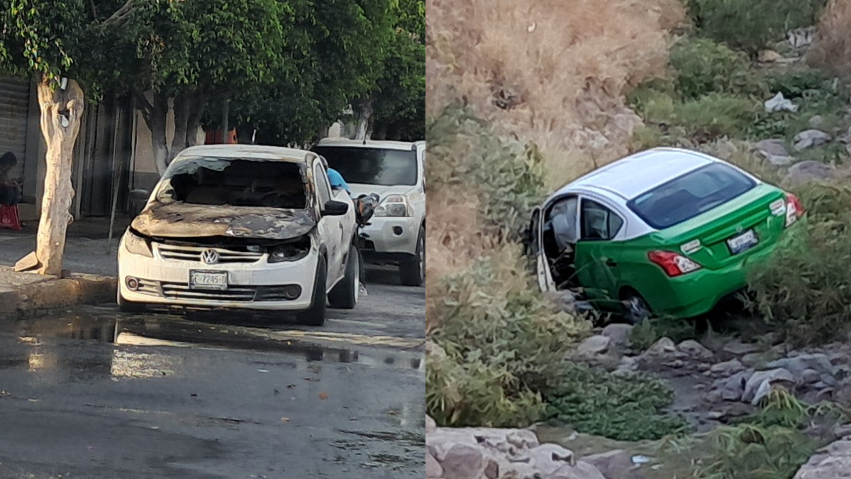 Accidentes en León incendio camioneta taxi cae arroyo