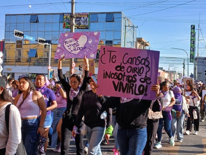 Reclaman por desaparecidas en marcha del 8M en Celaya; corren a diputada Edith Moreno
