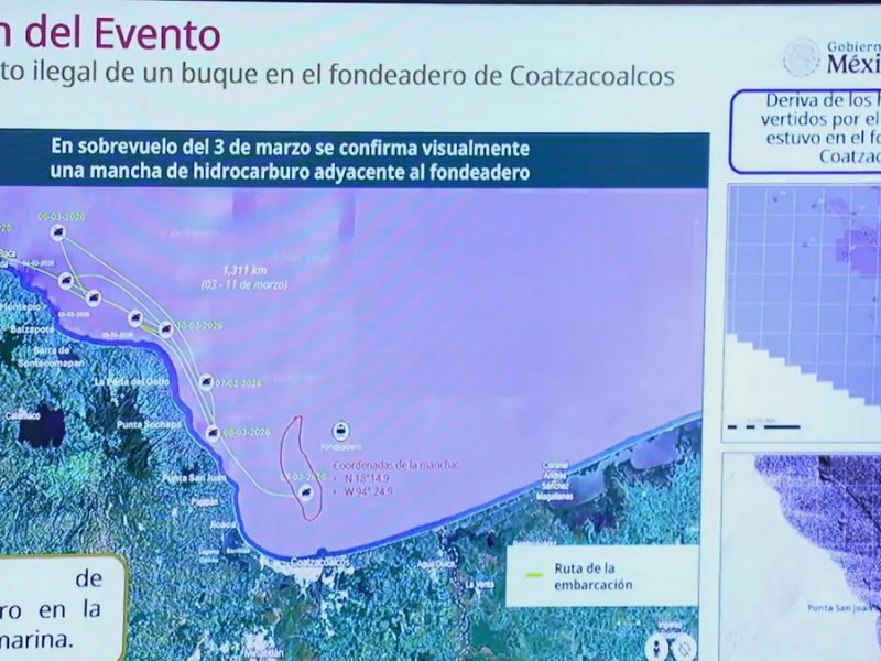 Un buque y chapopoteras son causantes del derrame petrolero, dice Marina; pero no identifica embarcación