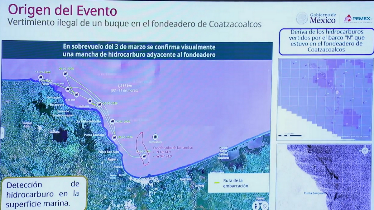 Buque petrolero derrame petrolero en Golfo de México