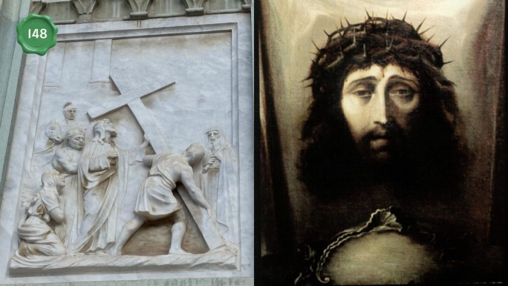 Viacrucis del atrio del Templo Expiatorio y Óleo “Divino Rostro de Jesús”, de Juan Nepomuceno Herrera