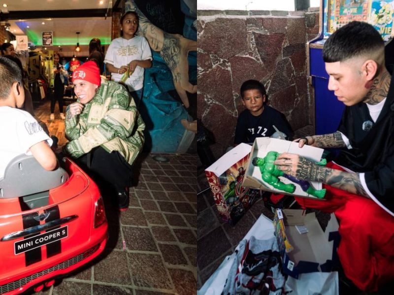 Ángel Quezada, Santa Fe Klan, ayuda a un niño en Guanajuato: Le regala prótesis y muchos juguetes