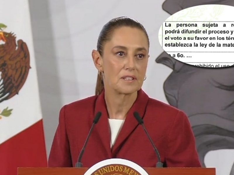 Faculta plan B de reforma electoral de Claudia su autopromoción para revocación