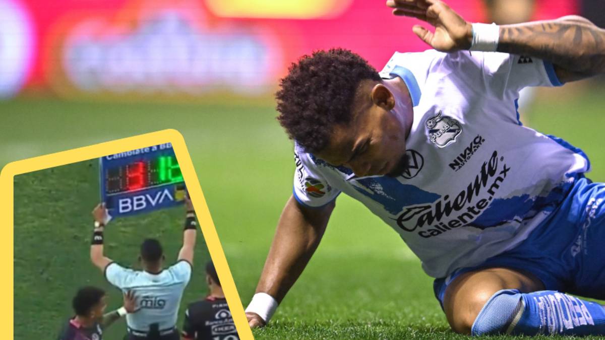 Exjugador del León, Edgar Guerra ‘pierde la cabeza’ y empuja al cuarto árbitro en derrota de Puebla ante Santos - Mexsport y captura.