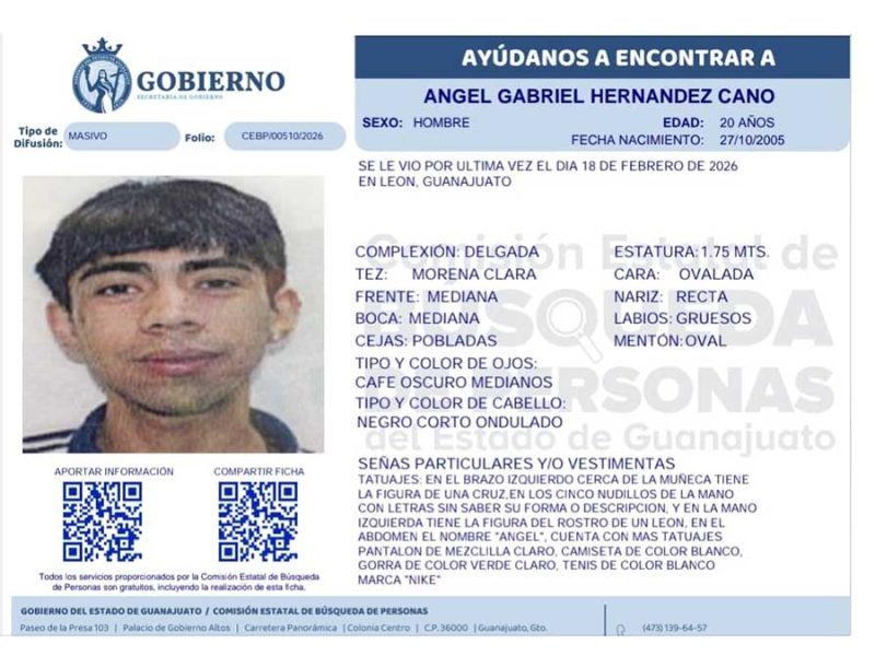 Desaparece Ángel Gabriel después de visitar a amigos en Brisas del Campestre