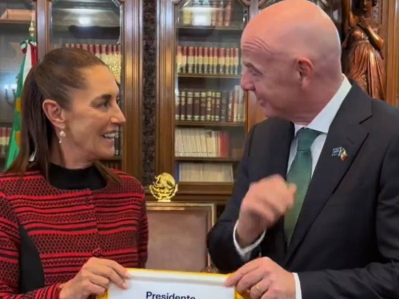 Gianni Infantino se reúne con Claudia Sheinbaum en Palacio Nacional para afinar detalles del Mundial 2026