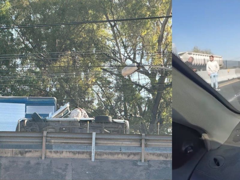 Choque múltiple ocasiona volcadura y caos vial en la Salamanca-Irapuato