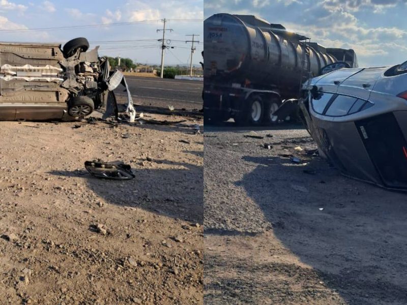 Camión realiza retorno imprudente y provoca volcadura en la carretera Pénjamo-La Piedad