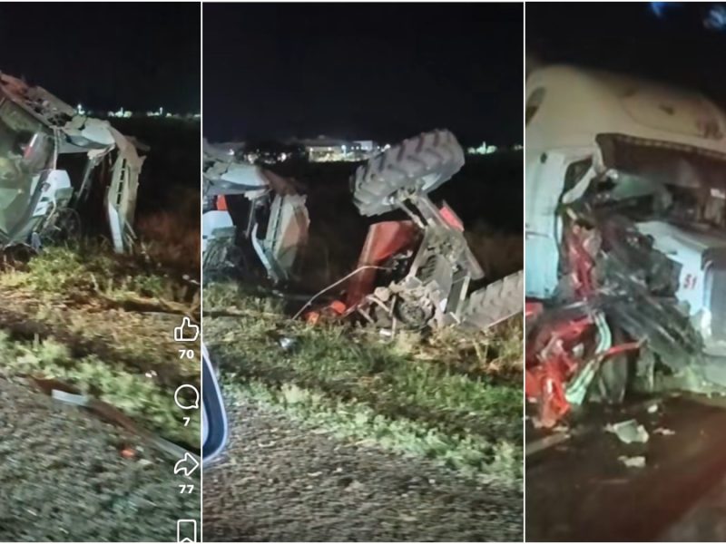 Trailero parte a la mitad un tractor en la Irapuato-Abasolo y deja a operador gravemente herido