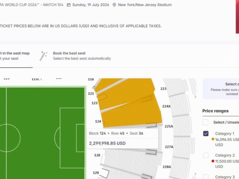 Mundial 2026: Piden 2.3 millones de dólares por 4 boletos para la final