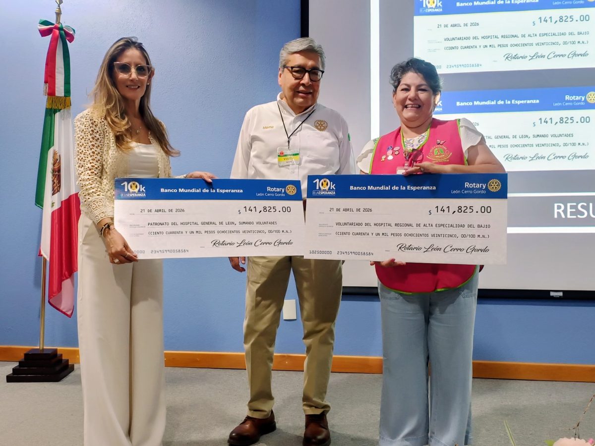 Club Rotary León entrega recaudación de la ‘Carrera de la Esperanza’ a diversos hospitales de León
