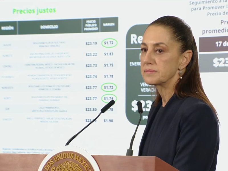 Usará Sheinbaum al SAT para apretar a gasolineros que venden diésel carísimo