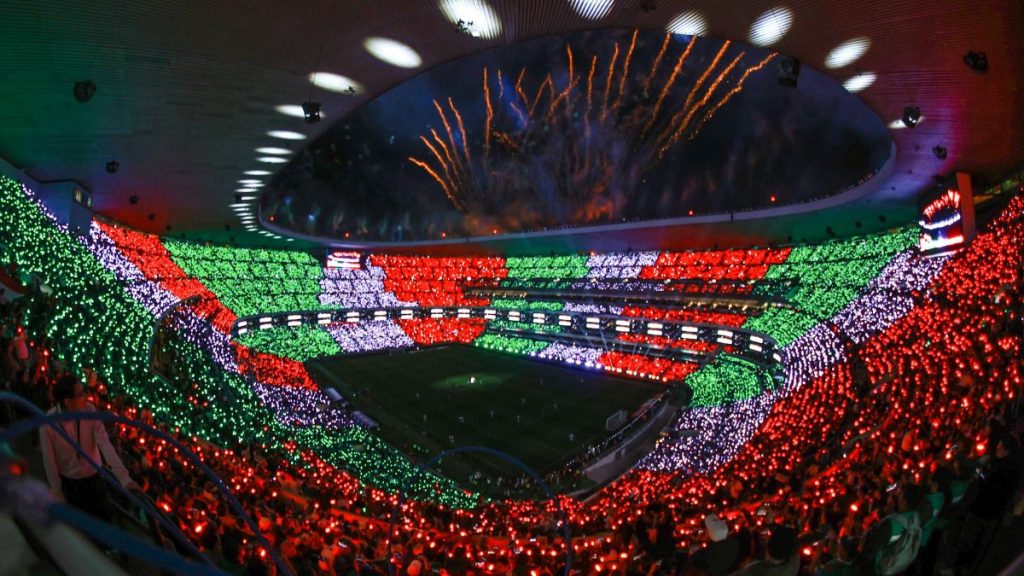 El Estadio Azteca en plena reinauguración. Foto: Mexsport.