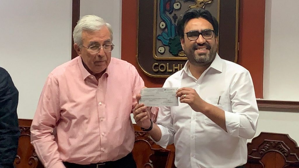 El alcalde Juan de Dios Gámez y el gobernador Rubén Rocha