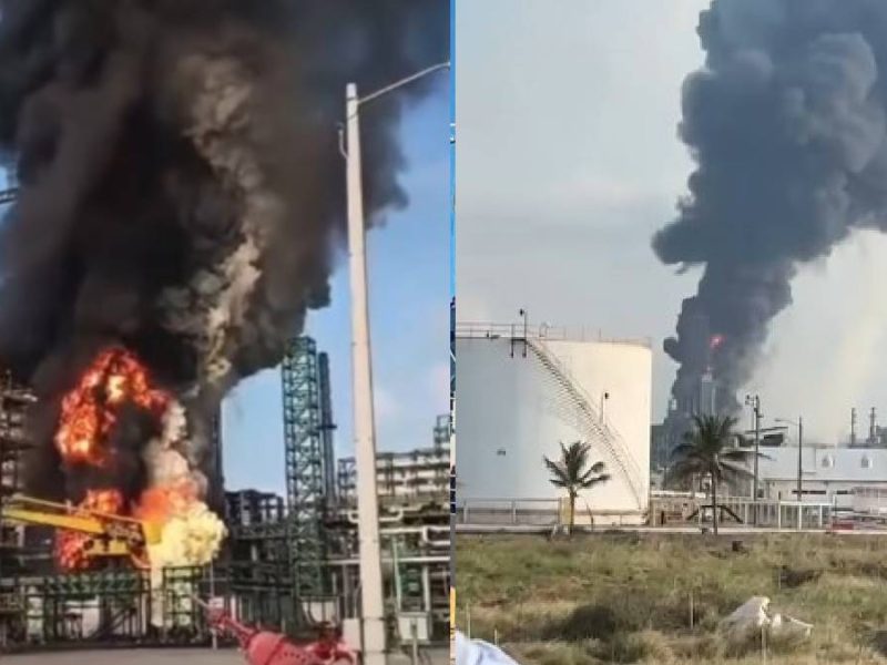Se registra incendio en refinería Dos Bocas; Pemex reporta saldo blanco